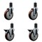 Service Caster 5'' Maroon Poly Wheel Swivel 1-5/8'' Expanding Stem Caster Set 2 Brakes, 4PK SCC-EX20S514-PPUB-MRN-2-PLB-2-158 - alternate 1
